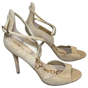 Sam Edelman Audrey Peep Toe Suede Ankle Strap Heel Sandals Size 9